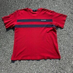 Vintage 2000s Polo Sport‎ Red Navy Striped Shirt